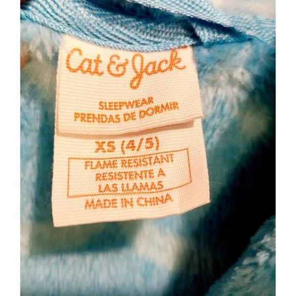 Cat & Jack Blue Owl Bath Bedtime Pajama Robe! XS 4/5 (No Belt) - Picture 4 of 9